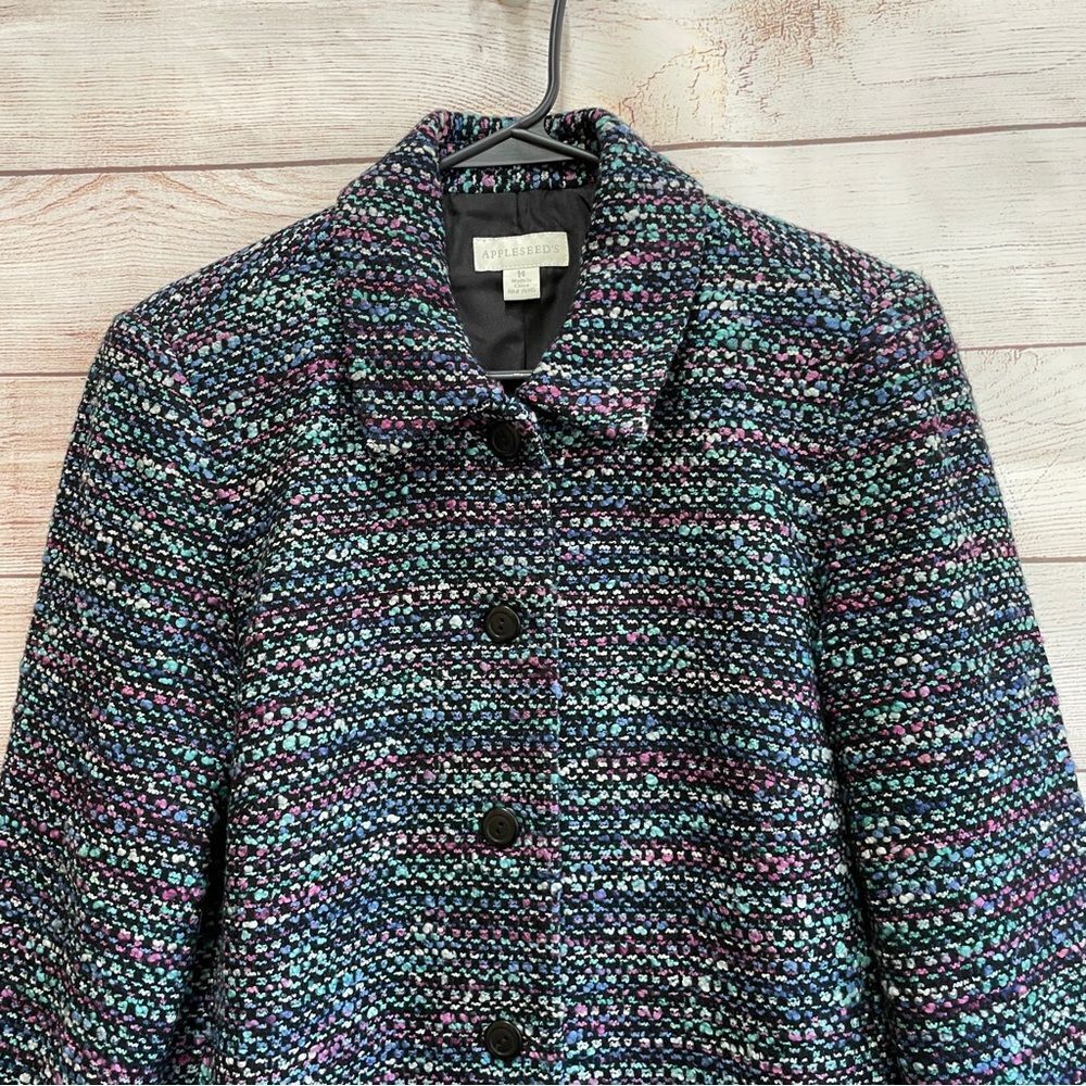 APPLESEEDS MULTICOLOR TEXTURED TWEED WOOL BLAZER - Picture 2 of 5